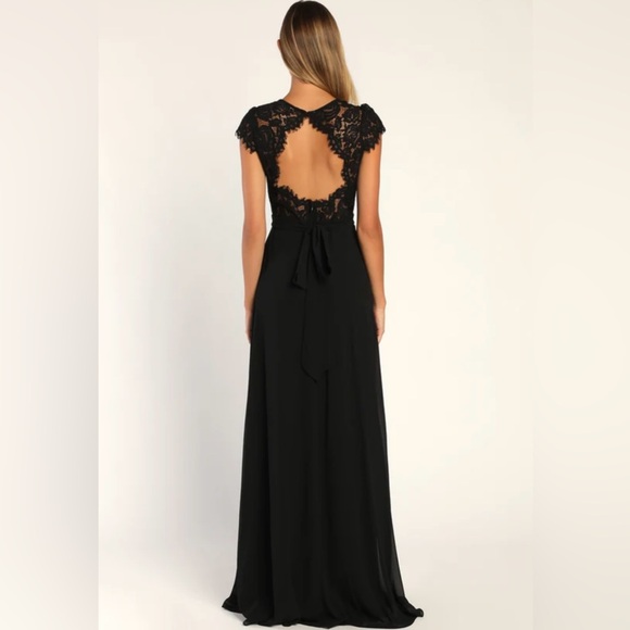 Lulu's Black Lace Maxi Dress - Picture 2 of 7